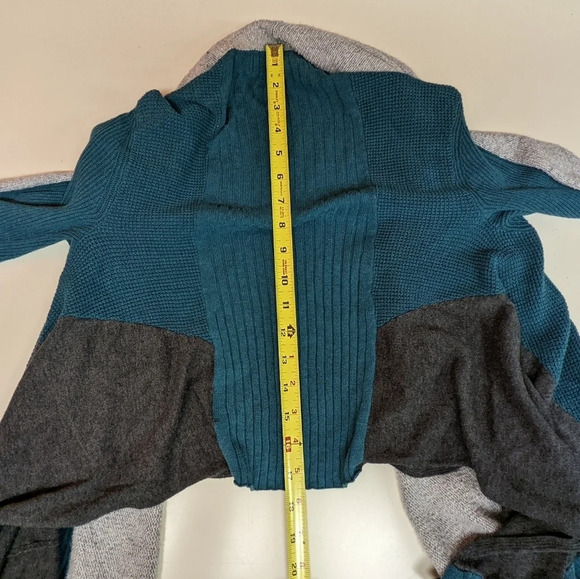 Anthropologie Sparrow Patchwork Waterfall Cardigan Open Front Sweater Boho sz.S - Picture 10 of 12